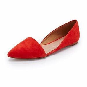 NEW Madewell Lydia D'orsay Pointed Flat Red Size 8.5